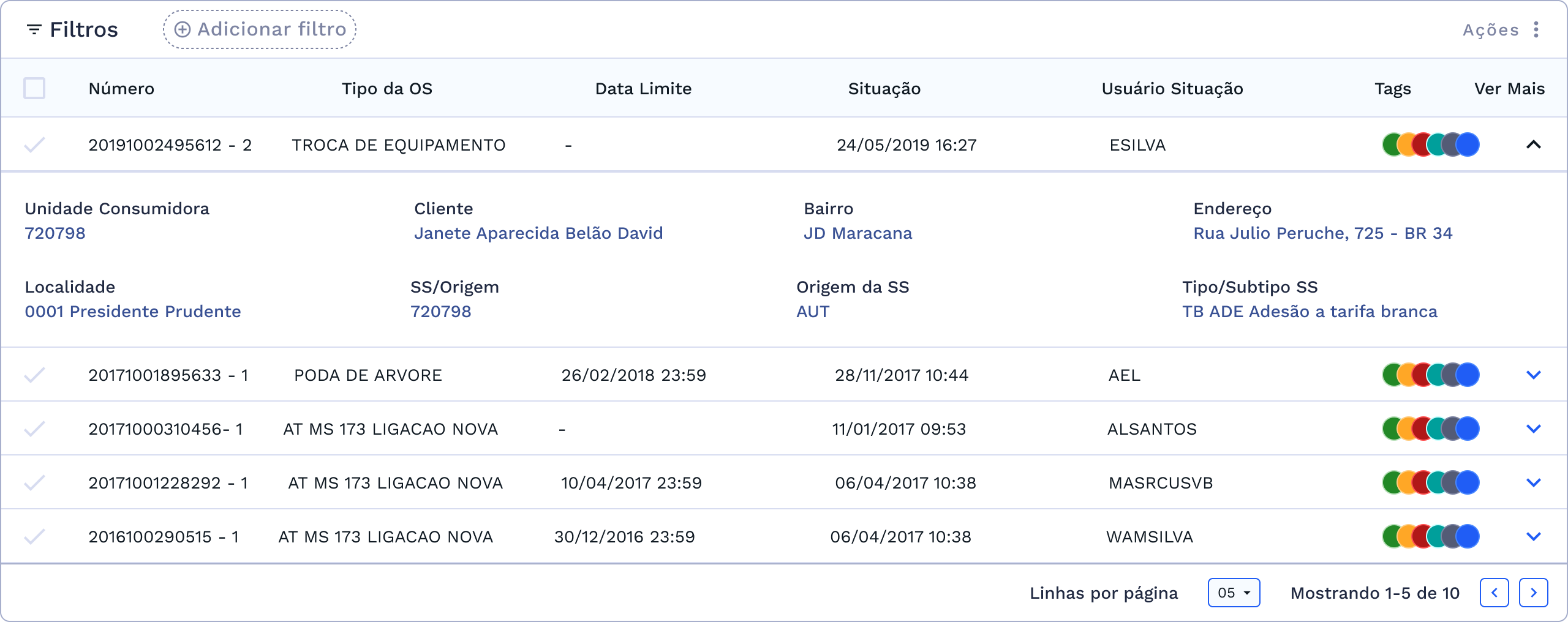 Informações complementares