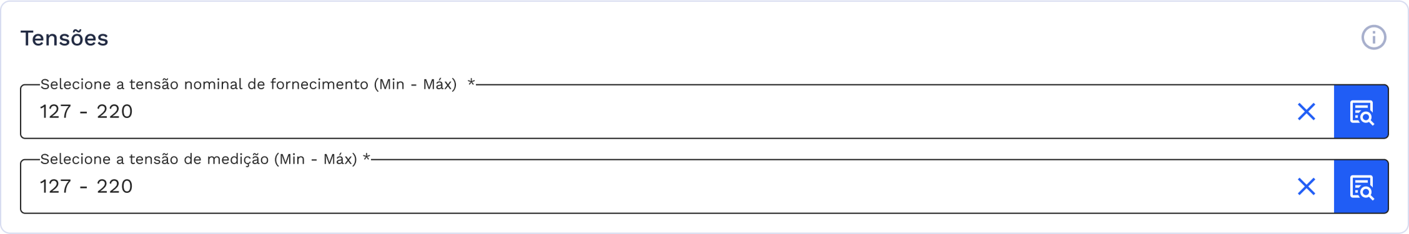 Grupo de campos: Tensões