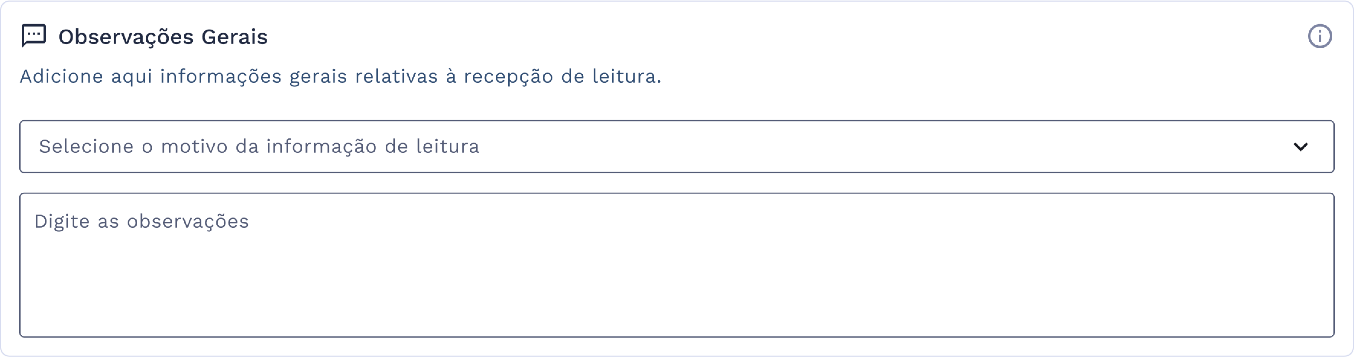 Quadro de observações gerais da leitura