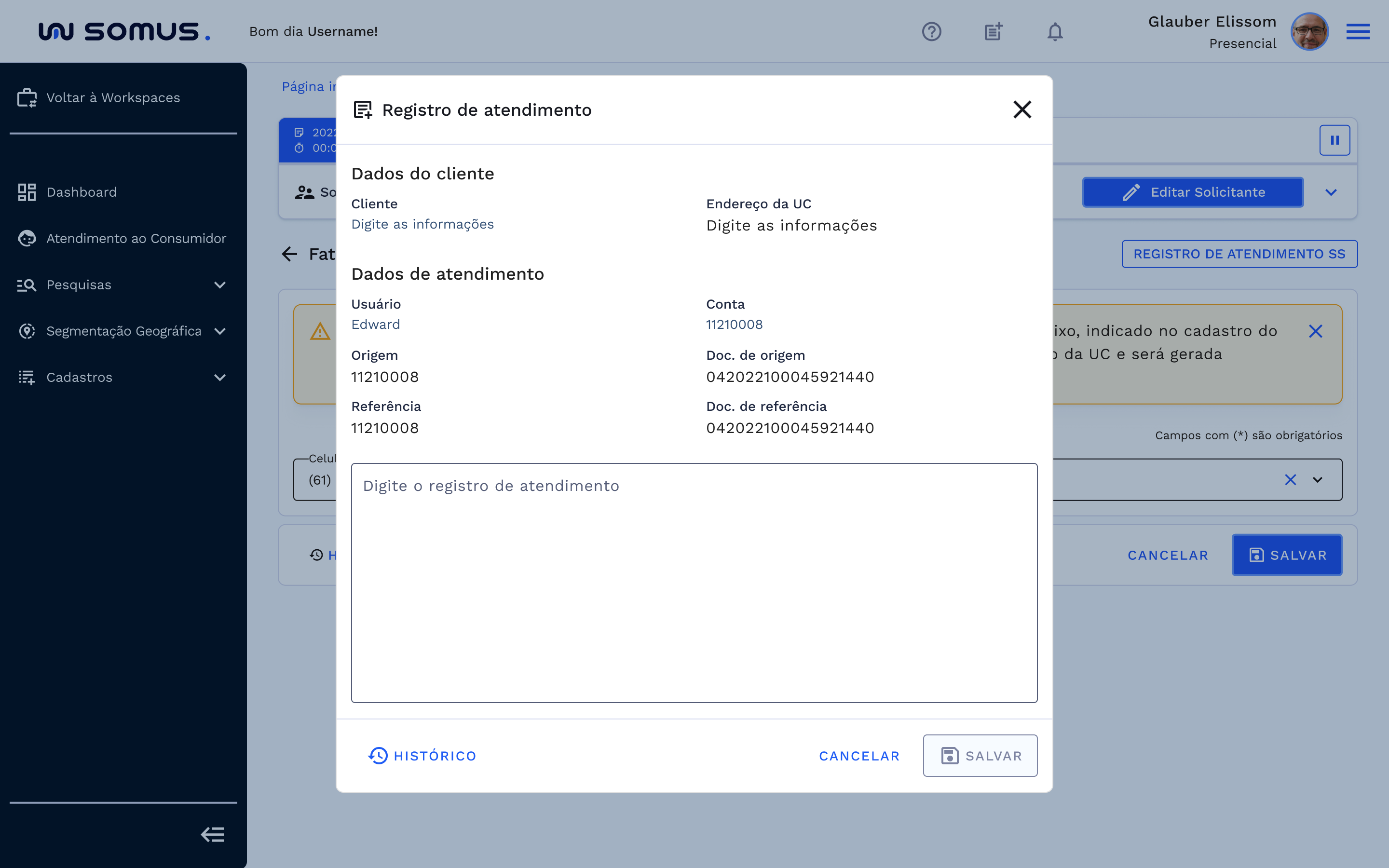 Registro de Atendimento